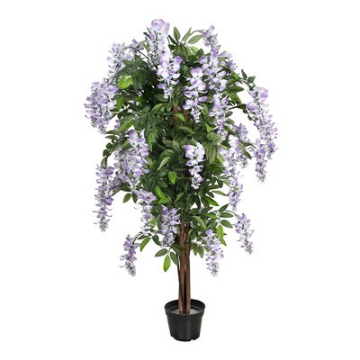 גבעול צמח מלאכותי ירוק מפלסטיק בעציץ