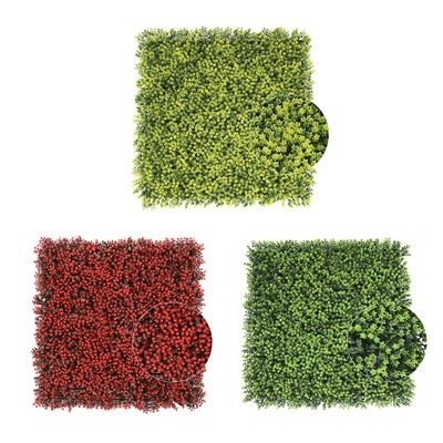 מחצלות לוח עץ תאשור ירוק מפלסטיק עלים מלאכותיים צמח קיר