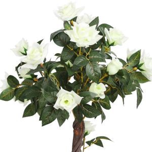 עץ פרחים לבן מלאכותי לקישוט פנים מקורה